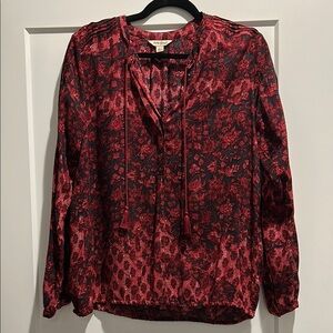 Lucky Brand Floral Red Blouse
